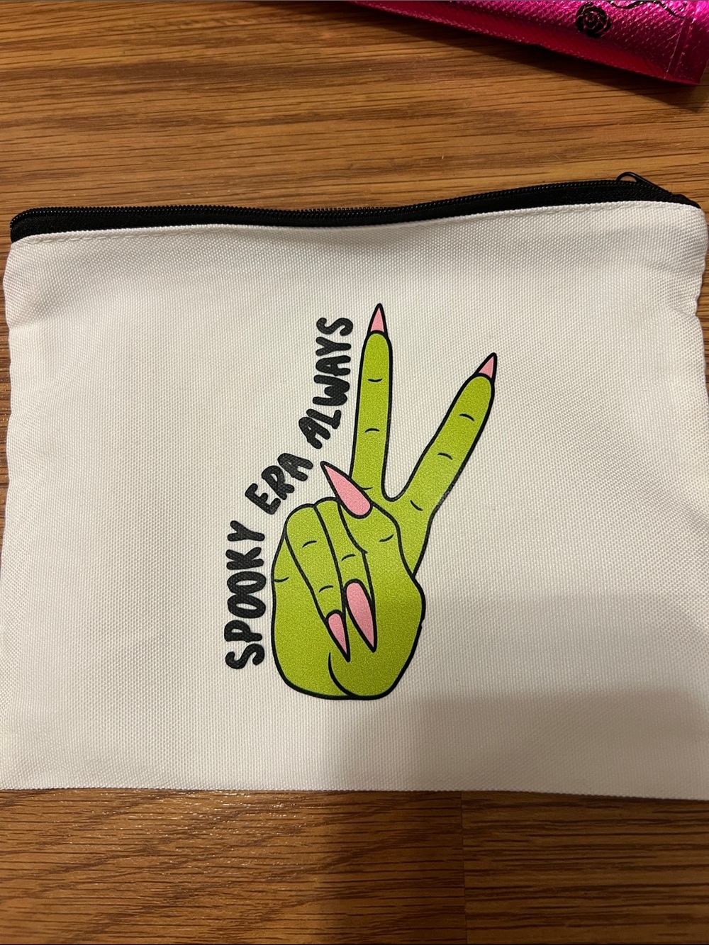 Spooky Era Always White Zipper Pouch with Green Graphic